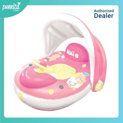 Nai-B Cushion Parasol Baby Walker Swim tube ห่วงยางเล่นน้ำพร้อมร่มบังแดด - Pink